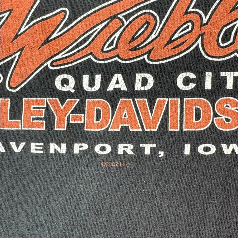 Vintage Harley Davidson Wieblers Black Davenport, Iowa 2007 Medium